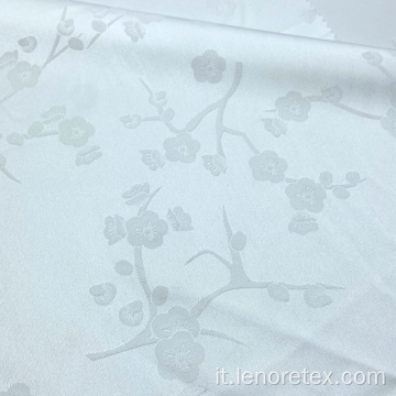 Tessuto in raso floreale bianco tessuto spandex in poliestere